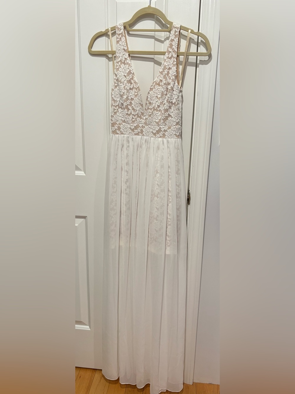 Lulus Make Way For Wonderful. Lace White Maxi Dress XS New